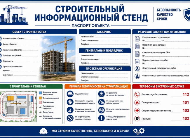 Строительный информационный стенд